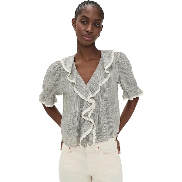 Amazon.com: Madewell Womens Embroidered Pintuck High-Neck Top